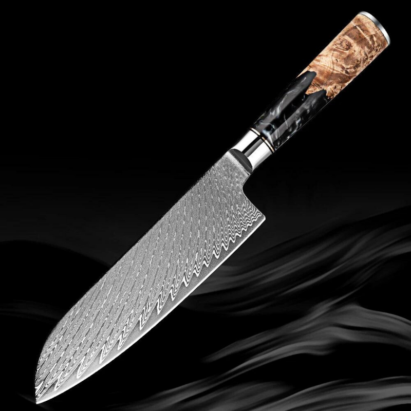 Black Walnut - 4 Piece - Damascus Steel Kitchen Knives Set