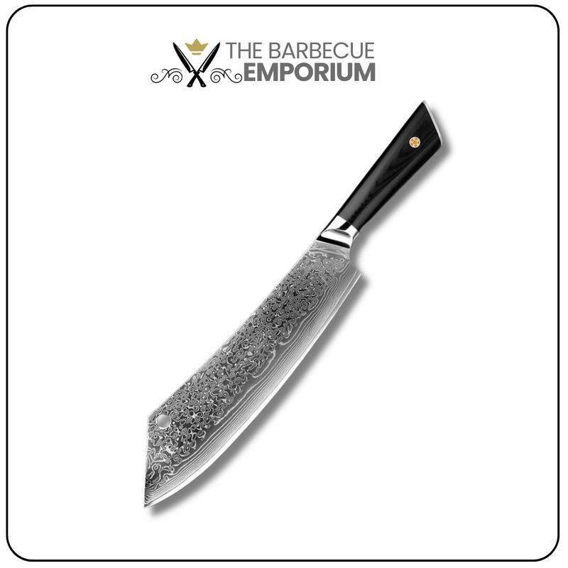 Midnight Black Chef Knife 9.5'' - VG10 Damascus Steel Japanese Kiritsuke with G10 Handle