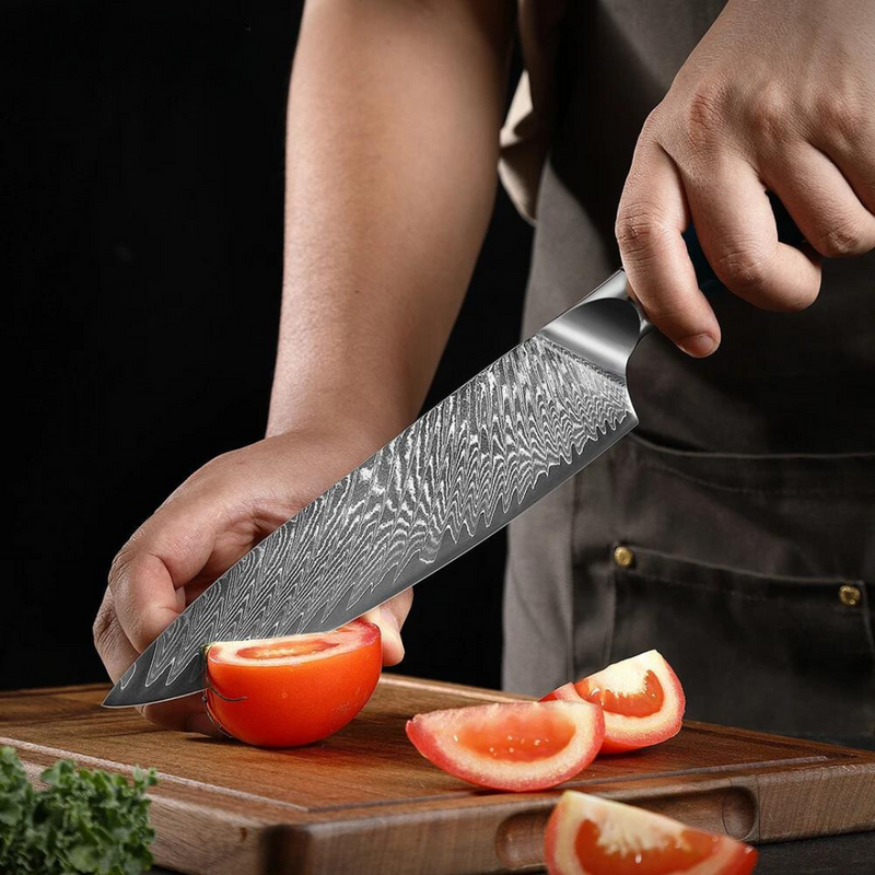 Blue Sandstone - 5 Piece - Damascus VG10 Santoku Chef Knife Set