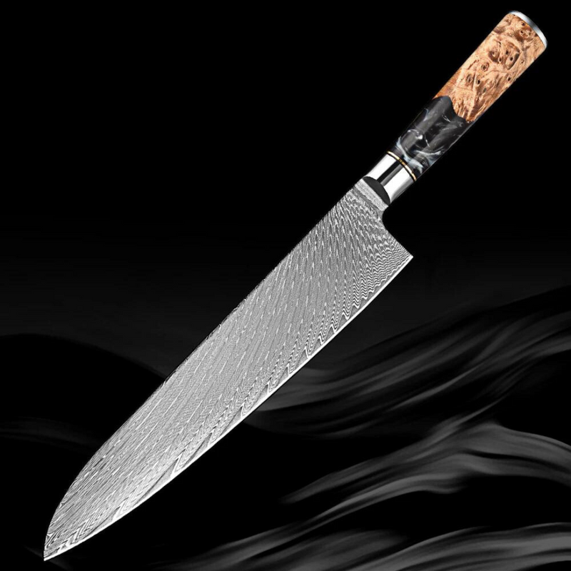 Black Walnut - 3 Piece - Damascus Steel Kitchen Knives Set