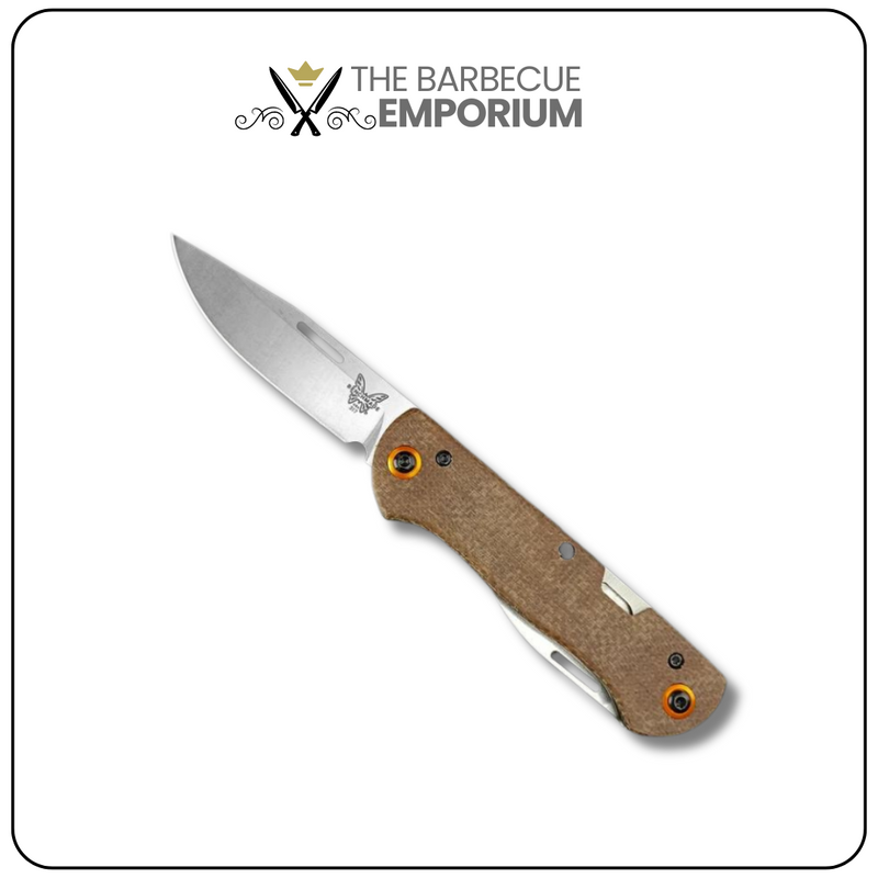 BM 371 BBQ Folding Knife - Portable Double-Bladed Knife for Grilling and Meat Cutting