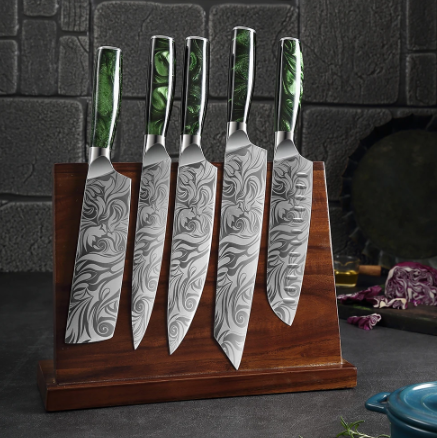 Luxury Damascus Pattern Chef Knife Set - for Kitchen and BBQ