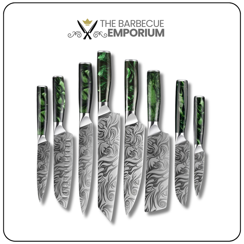 Luxury Damascus Pattern Chef Knife Set - for Kitchen and BBQ