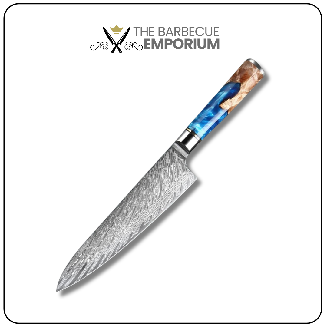 Blue Sandstone Chef Knife 8'' - Japanese VG10 Damascus Steel Kitchen K