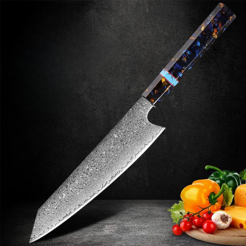 Japanese Damascus Steel Chef's Knife 8'' - Kiritsuke  Fillet Meat Slicing Knife