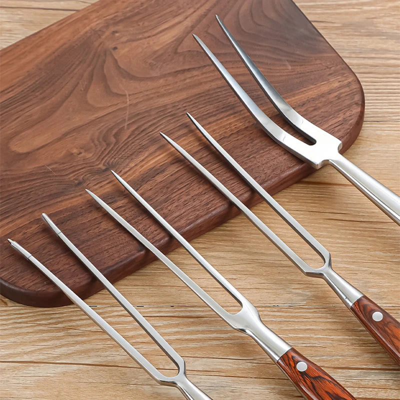 Stainless Steel Barbecue Fork - Portable BBQ Tool for Outdoor Cooking