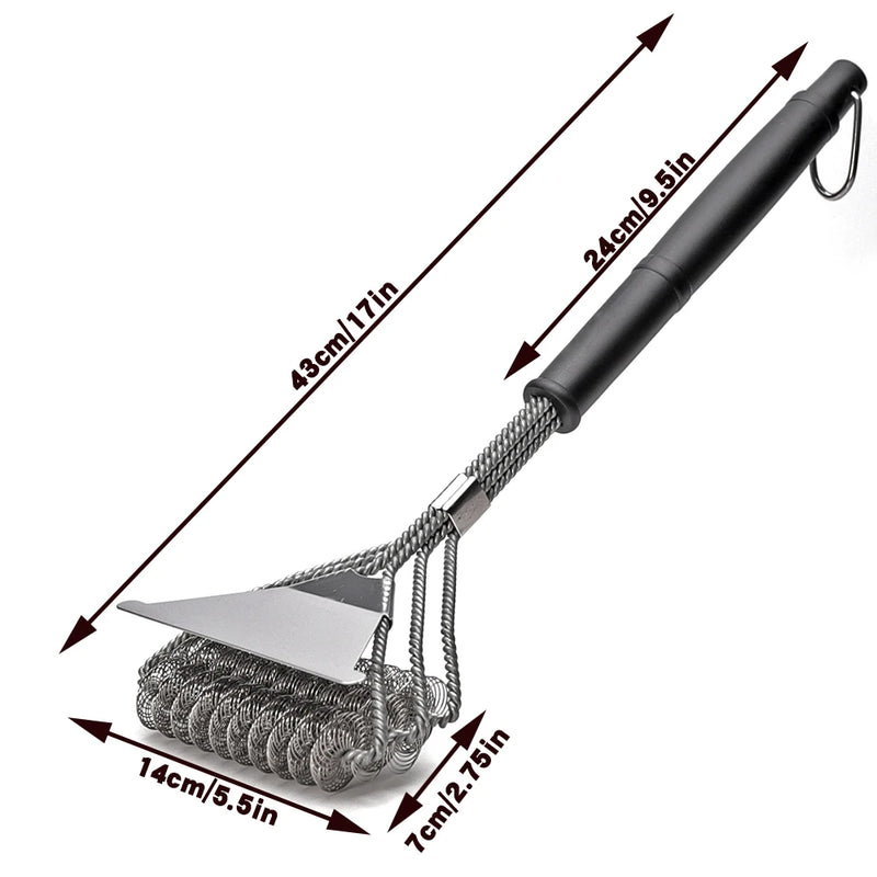 Bristle-Free BBQ Grill Cleaner - Rust-Resistant Stainless Steel