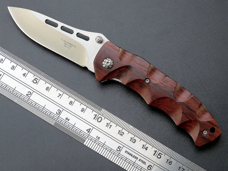 Maroon Folding Knife - D2 Steel Blade, G10 Handle, EDC Tool