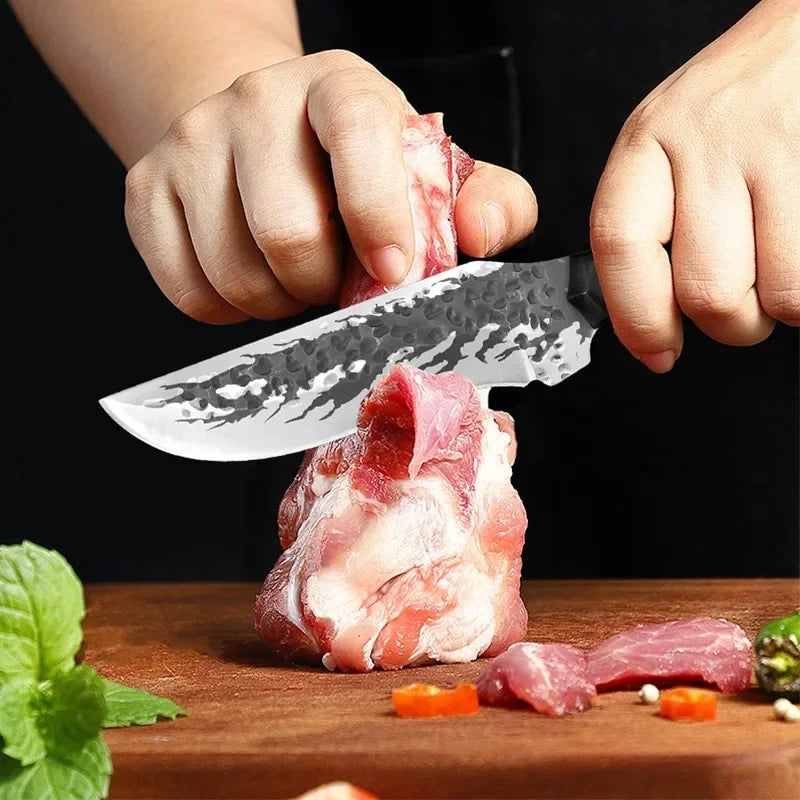 Knife with solid wood handle - boning knife