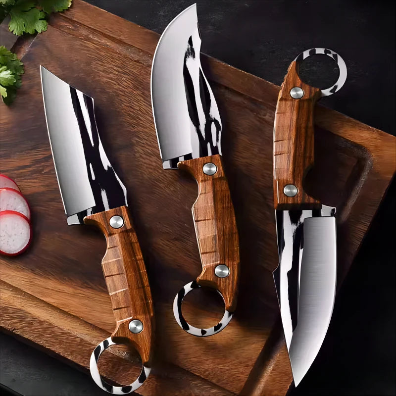 1-3 Piece Portable Outdoor Paring Knife Set - Home Forged