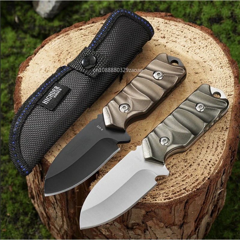 Outdoor Straight Knife - Thick Steel, Aluminum Handle