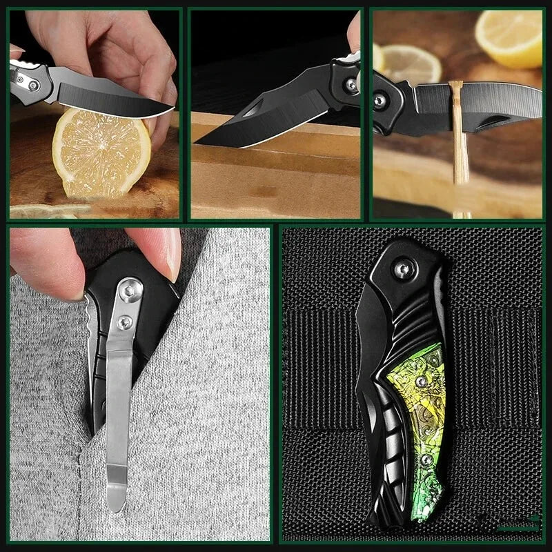 Multifunctional Stainless Steel Folding Knife: Camping & Outdoor