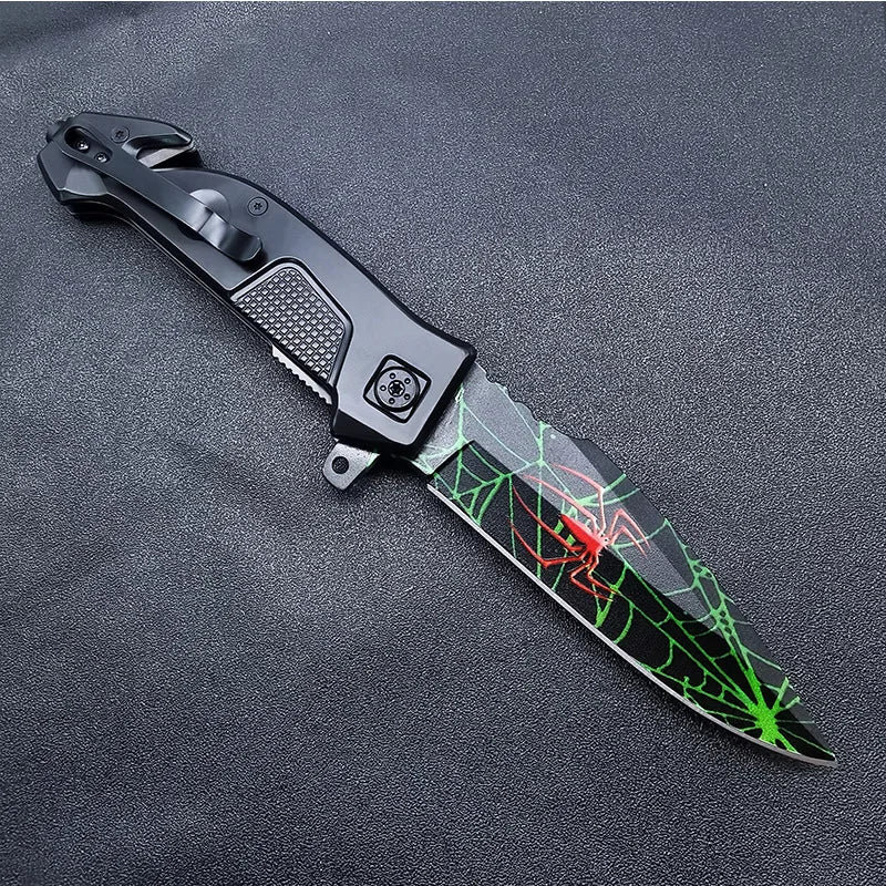 High-Hardness Steel Folding BBQ Knife – EDC & Outdoor Grilling Tool