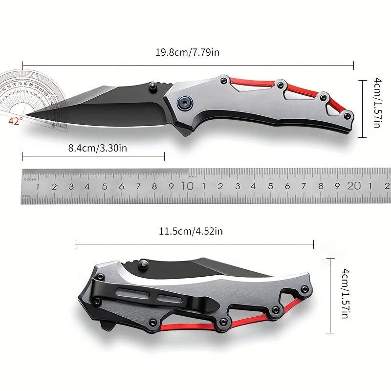 Small Multifunctional Pocket Knife - Black Stainless Steel Blade