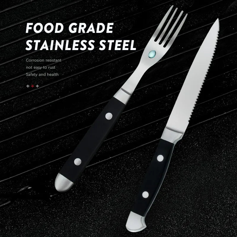 Stainless Steel Steak Knife and Fork Set - 4/6/8 pcs, High-Quality Tableware