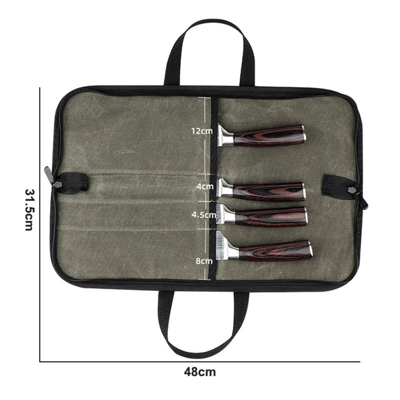 Knife Bag: Portable Chef Knife Storage Organizer with 4 Slots - for Kitchen Knife