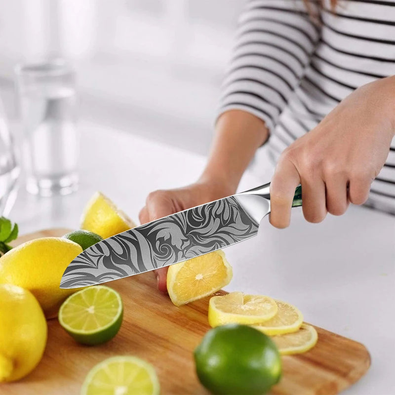 Upgraded Santoku Knife 5-Inch - Razor Sharp Kitchen Knife