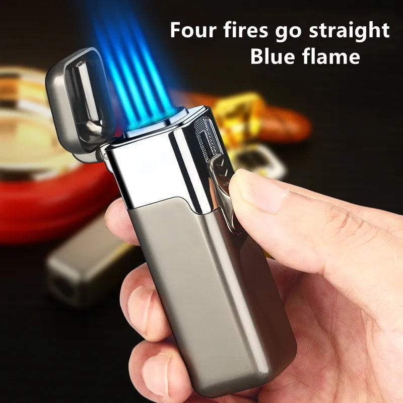 Turbo 4-Torch Blue Flame Butane Lighter - Perfect Men's Gift