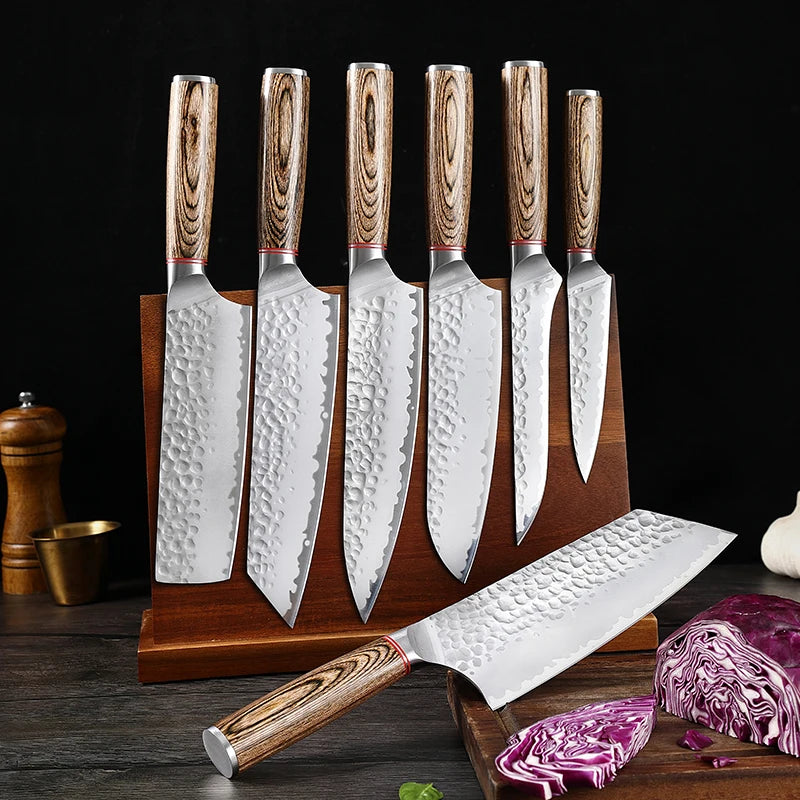 7-Piece Walnut Sharp Handmade Knife Set