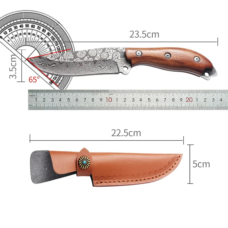 High-Quality Fishing and Meat Knife - Includes Leather Sheath