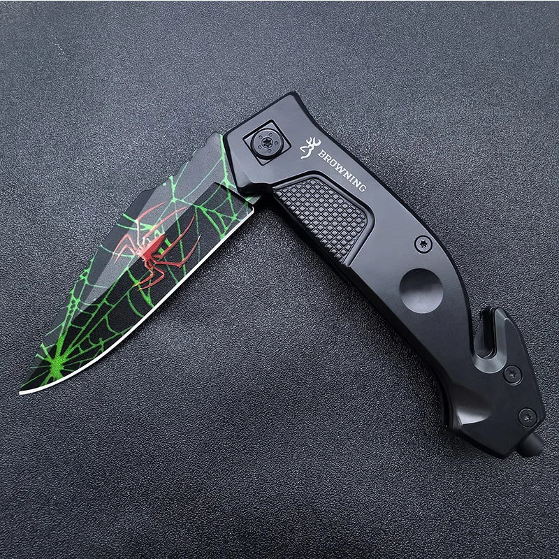 High-Hardness Steel Folding BBQ Knife – EDC & Outdoor Grilling Tool