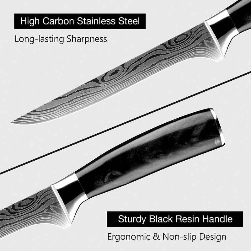 Brown 6-Inch Boning & Fillet Knife - Razor Sharp High Carbon German Steel Blade with Ergonomic Handle for Meat Slicing