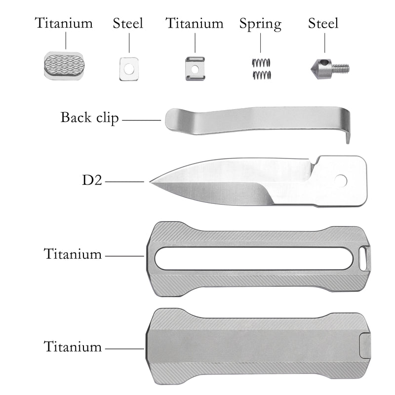 Titanium Alloy BBQ Knife - Razor Sharp Sliding Blade for Grilling and Meat Cutting, with Pen Clip