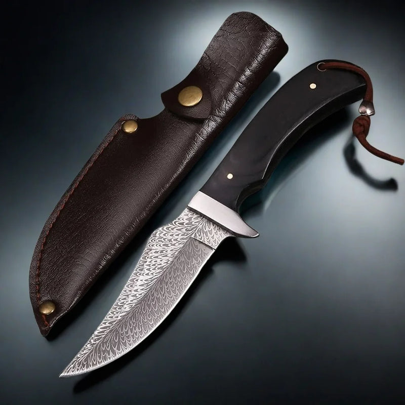 High Hardness Outdoor Camping Knife - 8Cr13Mov Immortal Steel, Ebony Handle