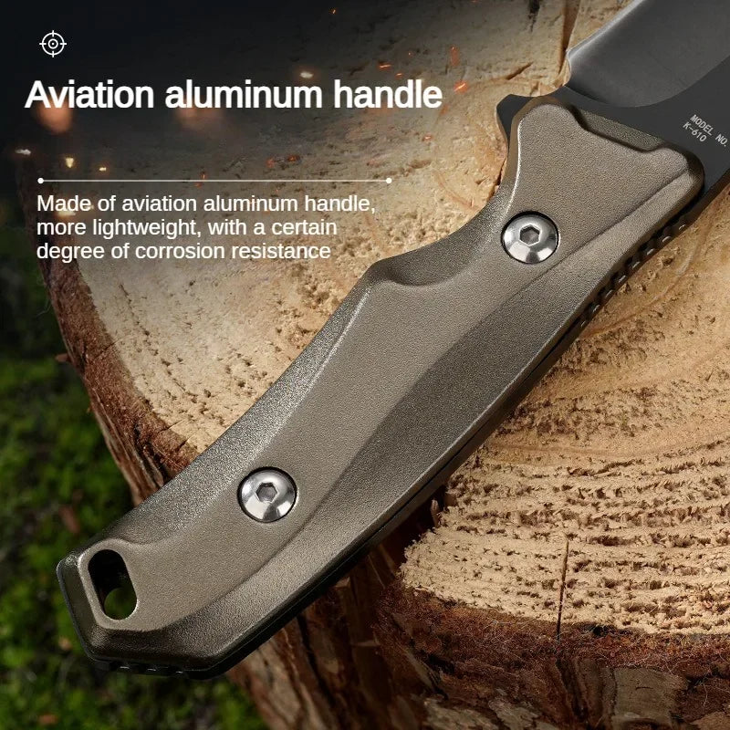 High-End Aluminum Handle BBQ Knife with Sheath - Outdoor Camping & BBQ Tool