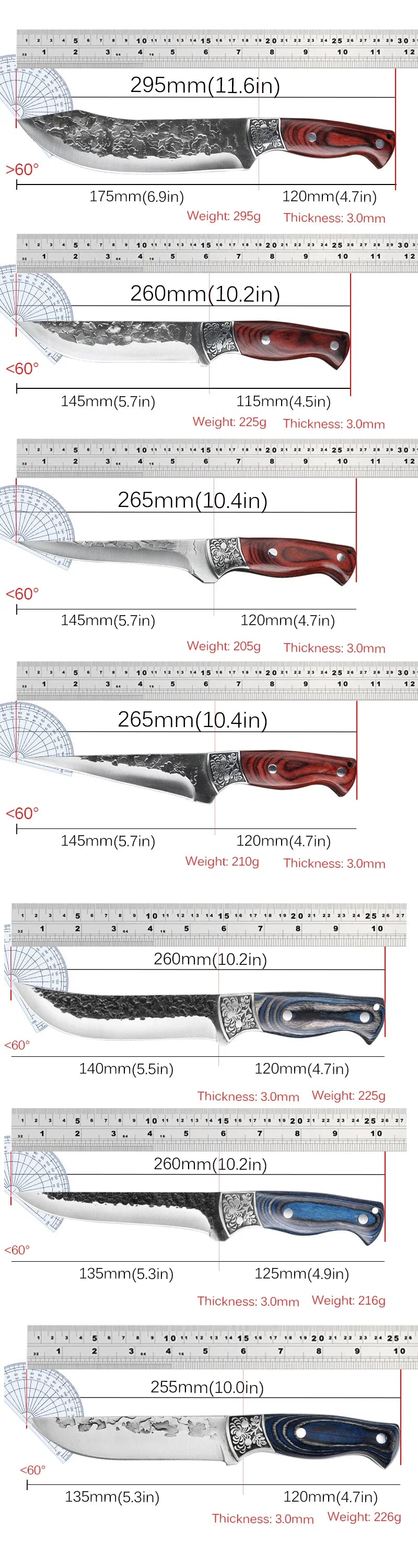 Handmade Forged Boning Knives -  Stainless Steel