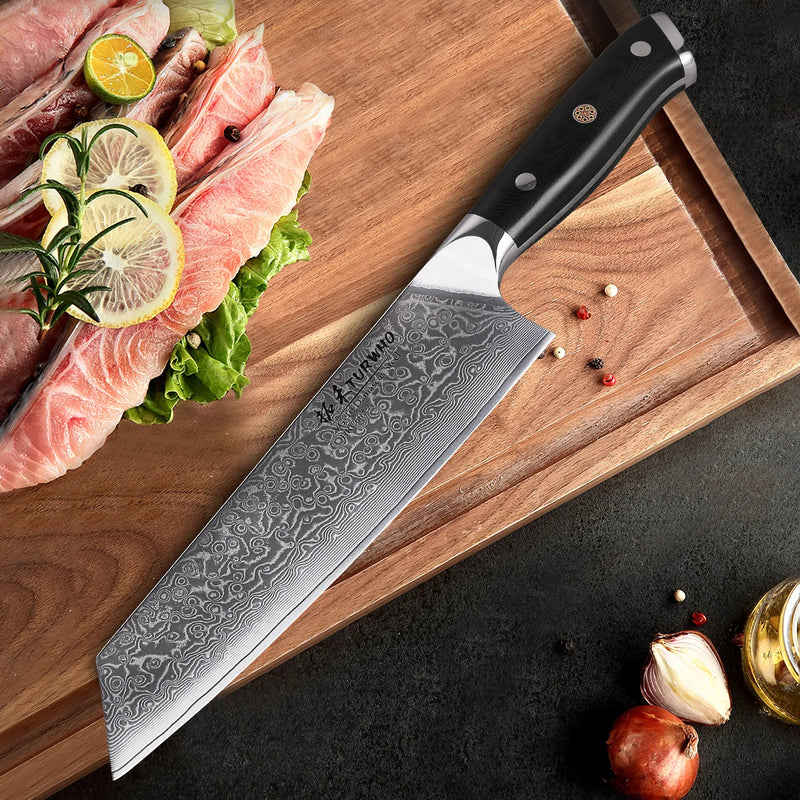 Precise Damascus Steel Knife 8.5" - Precision Cuts for Professional Kitchen Use