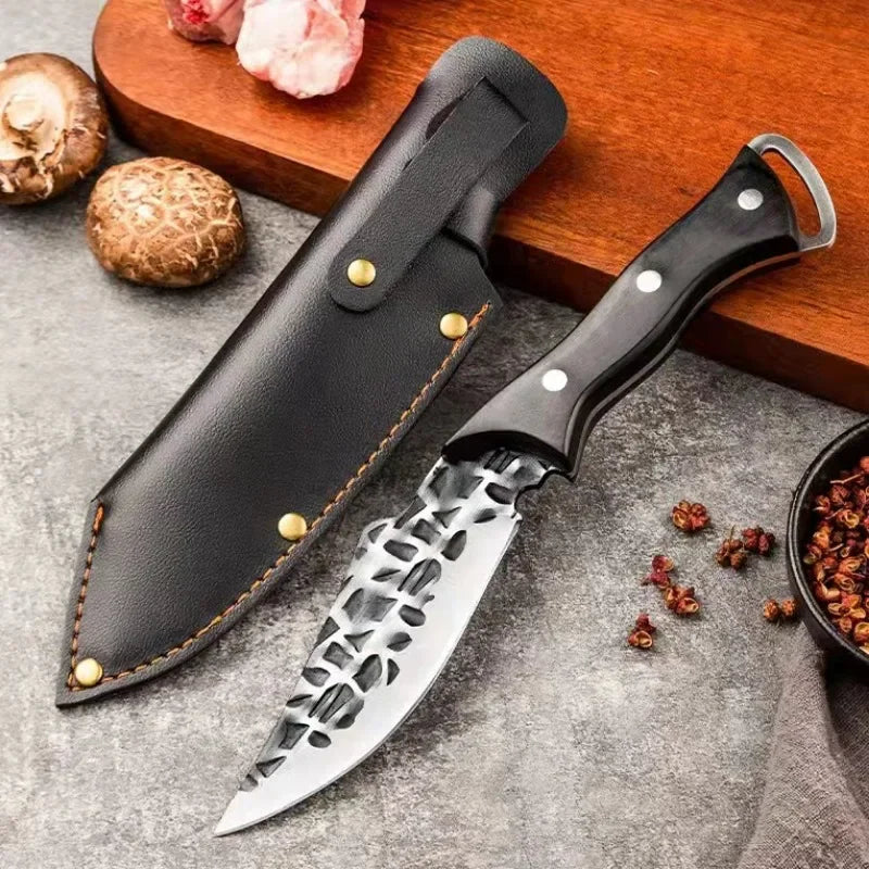 Knife with solid wood handle - boning knife