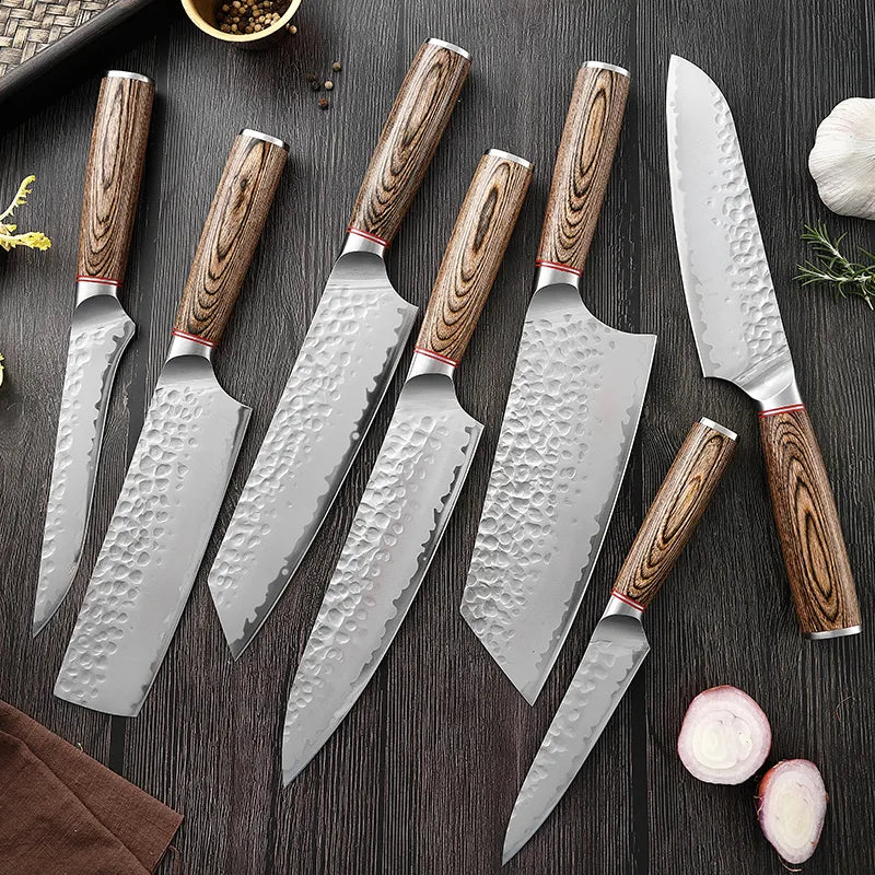 7-Piece Walnut Sharp Handmade Knife Set