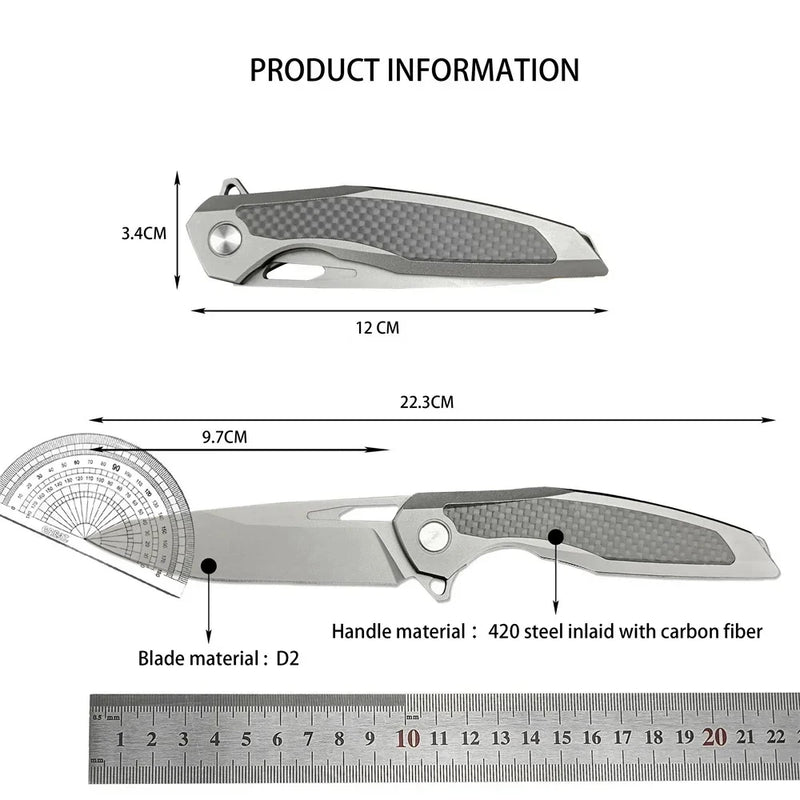 Russian F95NL Assisted Folding BBQ Knife – D2 Steel, EDC & Camping Tool