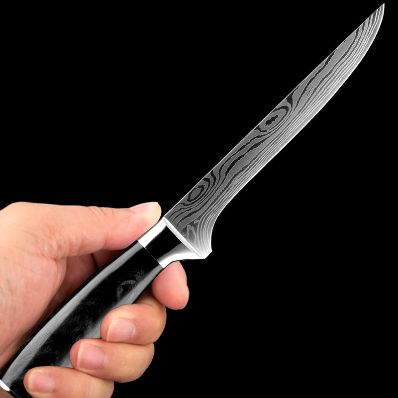 Brown 6-Inch Boning & Fillet Knife - Razor Sharp High Carbon German Steel Blade with Ergonomic Handle for Meat Slicing