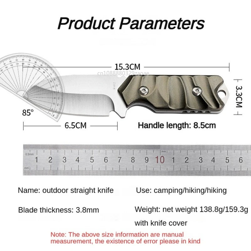 Outdoor Straight Knife - Thick Steel, Aluminum Handle