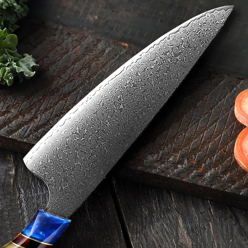 Royal Handmade Damascus Cleaver Chef Knife with Sheath - VG-10 67-Layer Damascus Steel