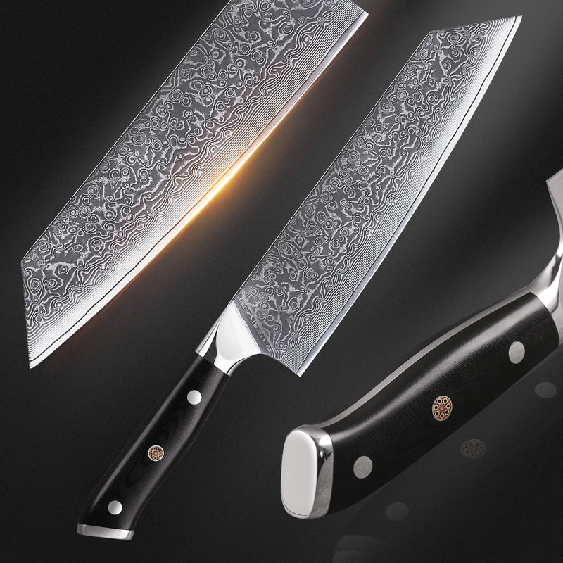 Precise Damascus Steel Knife 8.5" - Precision Cuts for Professional Kitchen Use